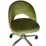 Židle Mood na kolečkách – látka Jasmin 36, zlatá konstrukce, nastavitelná výška