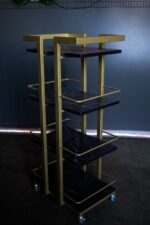 Kosmetický vozík 03 – černý mramor, zlatá konstrukce - Obrázek 3