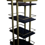 Kosmetický vozík 03 – černý mramor, zlatá konstrukce