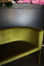 Sofa Loft Oval zelený velur, zlatá konstrukce - Obrázek 2