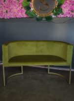 Sofa Loft Oval zelený velur, zlatá konstrukce - Obrázek 3