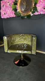 Ochranný potah na kadeřnické křeslo Oval transparentní, černé lemování - Obrázek 2