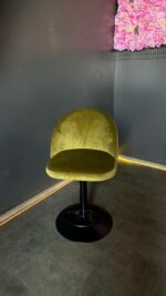 Židle Soft zelený velur, barová podnož černá - Obrázek 2