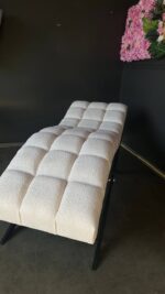 Кушетка Loft квадратна прошивка тканина Teddy чорний метал - Obrázek 3