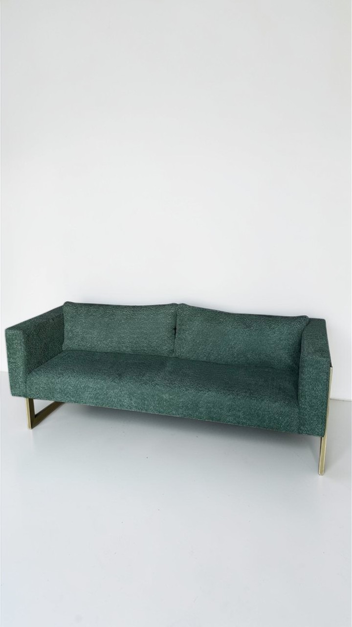 5305687858439984792 — копия 2 Pohovka Lounge 140см zelené buklé s polštáři, zlatá konstrukce - Obrázek 1