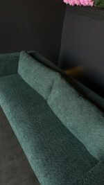 Pohovka Lounge 140см zelené buklé s polštáři, zlatá konstrukce - Obrázek 3