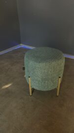 Puf Loft válec zelené buklé, zlatá konstrukce - Obrázek 2