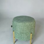 Puf Loft válec zelené buklé, zlatá konstrukce