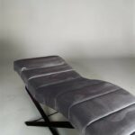 Lehátko Loft s nastavením, grafitový velur, černá konstrukce