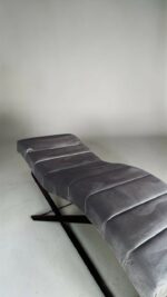 Lehátko Loft s nastavením, grafitový velur, černá konstrukce