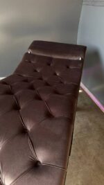 Lehátko Loft s nastavitelným opěradlem, hnědý velur, černé nohy - Obrázek 3