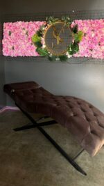 Lehátko Loft s nastavitelným opěradlem, hnědý velur, černé nohy - Obrázek 2