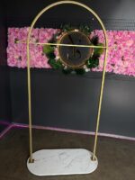 Stojan na oblečení 03 kov zlatý bílý mramor - Obrázek 2