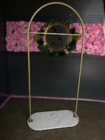 Stojan na oblečení 03 kov zlatý bílý mramor - Obrázek 3