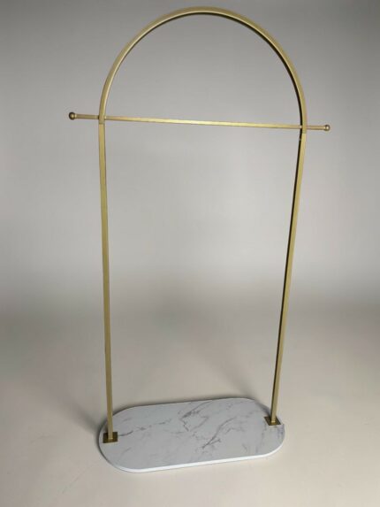 Stojan na oblečení 03 kov zlatý bílý mramor
