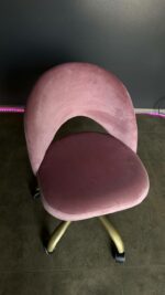 Židle Mood na kolečkách zlatá, samet růžový | Moderní kancelářská / kosmetická židle - Obrázek 2