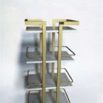 Vozík 03 kov zlatý, police DTD bílý mramor | Kosmetický vozík na kolečkách