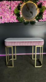 Stůl Art Lux se zásuvkou, zlatý kov, bílý mramor | Toaletní / kosmetický stůl - Obrázek 5