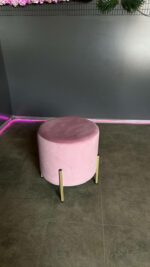 Puf Loft válec, samet, zlaté nohy | Stylový puf do interiéru - Obrázek 3