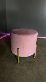 Puf Loft válec, samet, zlaté nohy | Stylový puf do interiéru - Obrázek 2