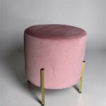 Puf Loft válec, samet, zlaté nohy | Stylový puf do interiéru