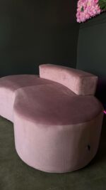 Pohovka Luna 160см  růžový samet | Pohovka do čekárny, salonu i domácnosti - Obrázek 6