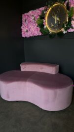 Pohovka Luna 160см  růžový samet | Pohovka do čekárny, salonu i domácnosti - Obrázek 2