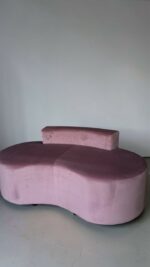 Pohovka Luna 160см  růžový samet | Pohovka do čekárny, salonu i domácnosti