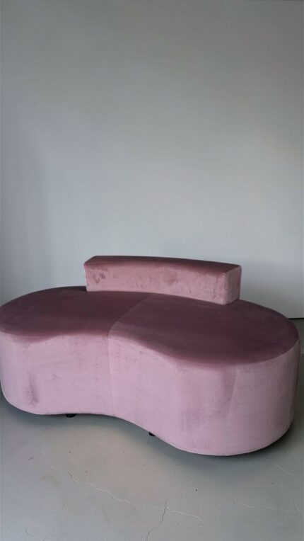 Pohovka Luna 160см  růžový samet | Pohovka do čekárny, salonu i domácnosti