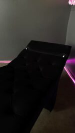 Koupit kosmetické lehátko černý velur | Lehátko na řasy s nastavitelnou opěrkou - Obrázek 2