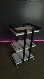 Vozík 01 černý kov, police bílý mramor | Kosmetický vozík na kolečkách - Obrázek 4