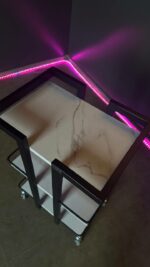 Vozík 01 černý kov, police bílý mramor | Kosmetický vozík na kolečkách - Obrázek 5