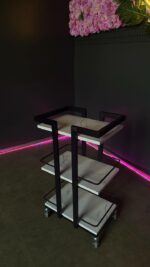 Vozík 01 černý kov, police bílý mramor | Kosmetický vozík na kolečkách - Obrázek 6