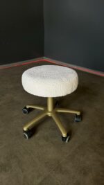 Židle Taburet na kolečkách, zlatá konstrukce | Kosmetická židle pro salon - Obrázek 2