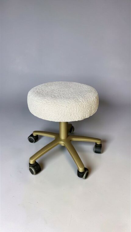 Židle Taburet na kolečkách, zlatá konstrukce | Kosmetická židle pro salon