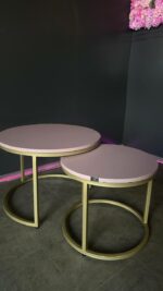 Koupit konferenční stolek Loft set 2 ks zlatý růžový | Stolek do salonu a bytu - Obrázek 3