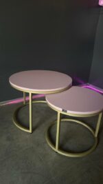 Koupit konferenční stolek Loft set 2 ks zlatý růžový | Stolek do salonu a bytu - Obrázek 4