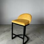Koupit barová židle Bloom černá konstrukce žlutý velur | Barová židle do kuchyně a salonu