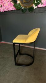 Koupit barová židle Bloom černá konstrukce žlutý velur | Barová židle do kuchyně a salonu - Obrázek 4