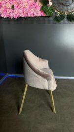 Koupit židle Classic zlaté nohy béžový velur | Čalouněná židle do kuchyně a salonu - Obrázek 3