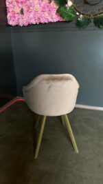 Koupit židle Classic zlaté nohy béžový velur | Čalouněná židle do kuchyně a salonu - Obrázek 4