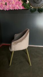 Koupit židle Classic zlaté nohy béžový velur | Čalouněná židle do kuchyně a salonu - Obrázek 5