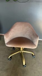 Koupit židle Classic na kolečkách zlatá béžový velur | Nastavitelná židle do salonu - Obrázek 2