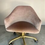 Koupit židle Classic na kolečkách zlatá béžový velur | Nastavitelná židle do salonu