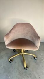 Koupit židle Classic na kolečkách zlatá béžový velur | Nastavitelná židle do salonu