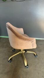 Koupit židle Classic na kolečkách zlatá béžový velur | Nastavitelná židle do salonu - Obrázek 3