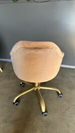 Koupit židle Classic na kolečkách zlatá béžový velur | Nastavitelná židle do salonu - Obrázek 4