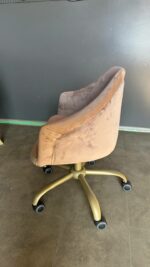 Koupit židle Classic na kolečkách zlatá béžový velur | Nastavitelná židle do salonu - Obrázek 5