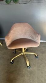 Koupit židle Classic na kolečkách zlatá béžový velur | Nastavitelná židle do salonu - Obrázek 6