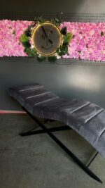 Koupit kosmetické lehátko Loft černá konstrukce šedý velur | Lehátko na řasy a kosmetiku - Obrázek 3